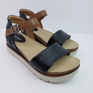 Josef Seibel Clea 01 Womens Size EUR 39 US 8-8.5 Leather Platform Wedge Sandals